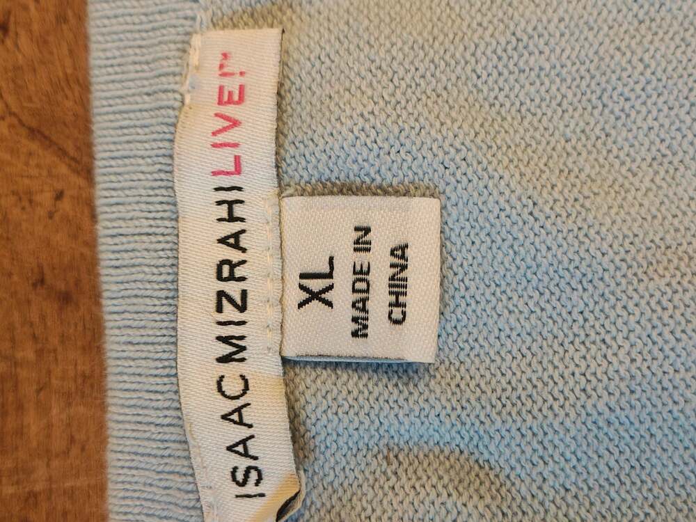 Isaac Mizrahi Live! Blue Floral Print Button Front Cardigan Sweater size XL - Picture 6 of 7